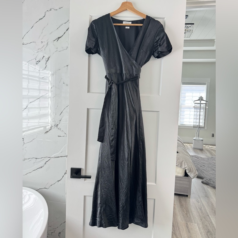 Aritzia Babaton Shimmering Black Maxi Dress